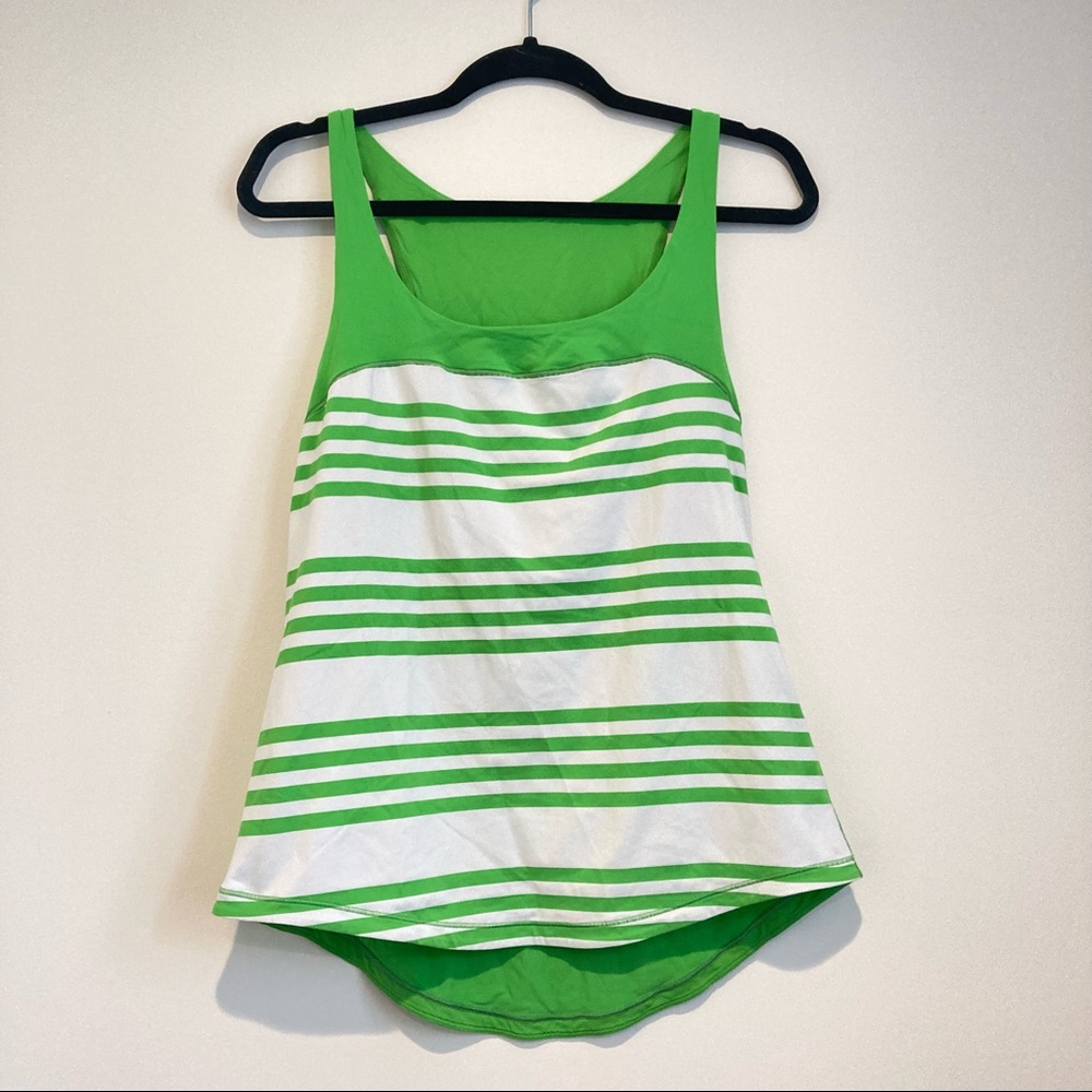 Lululemon Tank Top White Green Size 6